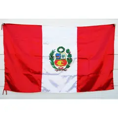 GENERICO - Bandera de Perú 95 x 65 cm tela Brillo Raso