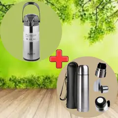 GENERICO - Dúo Termo Sifón 1900ml Facusa+Termo Personal 500ml Con Funda