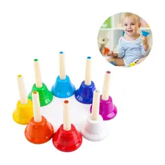 GENERICO - Campanas Musicales de Mano para Niños - 8 Notas Coloridas