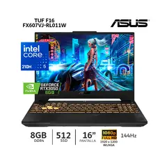 ASUS - Laptop TUF Gaming F16 FX607VJ-RL011W RTX3050 Intel Core i5 210H 8Gb Ram 512Gb SSD 16” FHD