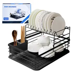 KELLER - Escurridor de Platos 2 Niveles con Porta Cubiertos JL1