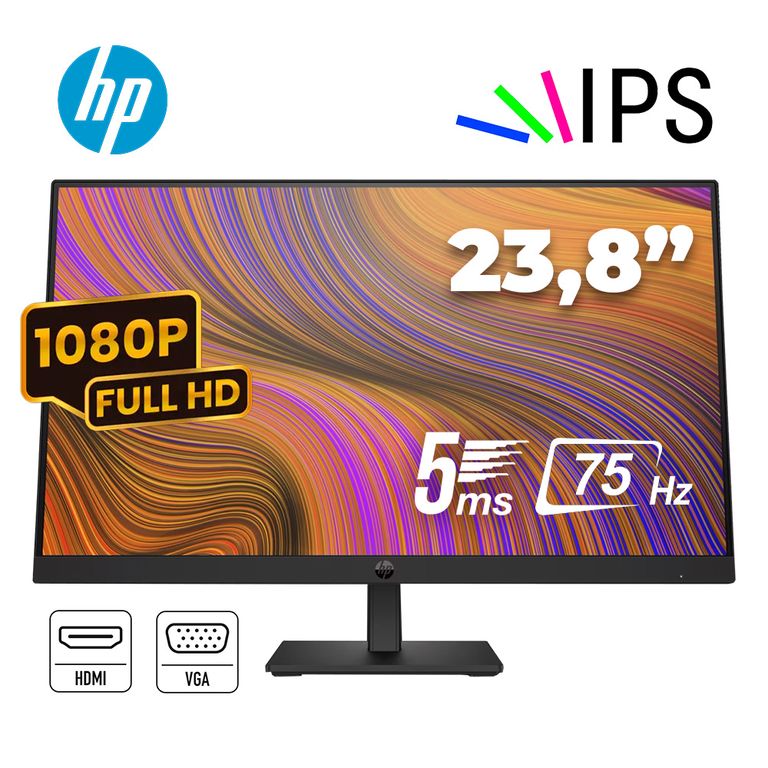MONITOR P24H G5 23.8" FHD 1920 X 108075HZ IPS HDMI VGA DP NEGRO