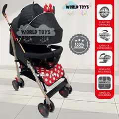 BABY - Coche Bastón con Manillar Giratorio «MY LITTLE MINNIE» Red
