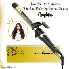 BABYLISS PRO - Rizadora Graphite Iónico Titanium 25mm BGT100PE