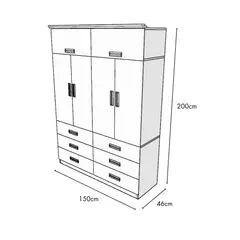 MUEBLES MACRUMO - Ropero armado de 150cm - VIENES