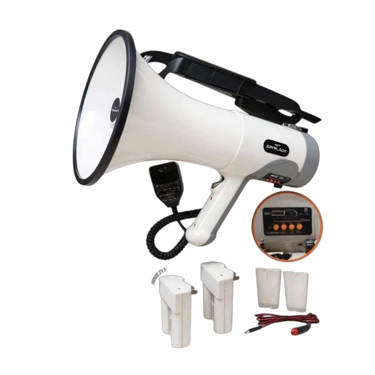 Megáfono Recargable 250W con Sirena Bluetooth y USB BT-MF250