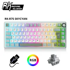 ROYAL KLUDGE - Teclado RK R75 Cableado SKYCYAN - K SILVER SWITCH