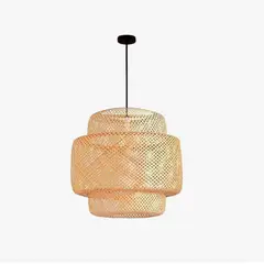 GENERICO - Lámpara Colgante de Rattan Natural Led