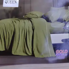 GOLDSUN - JUEGO DE SÁBANAS COLOR ENTERO QUEEN