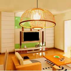 GENERICO - Lámpara Colgante de Bambu Natural Led