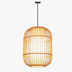 GENERICO - Lámpara Colgante de Bambu Natural Led