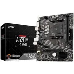MSI - PLACA MADRE A520M A PRO AM4 PCIe Gen 3 M.2 NVME
