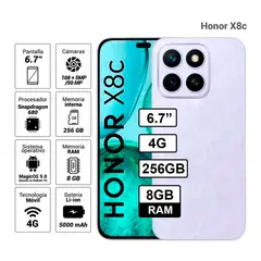 HONOR - Celular X8c 8GB Ram 256GB Color Púrpura