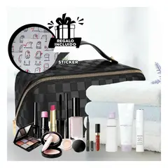 GENERICO - Pack6 Cosmetiquero de Mujer en Negro Y+Regalo Stickers
