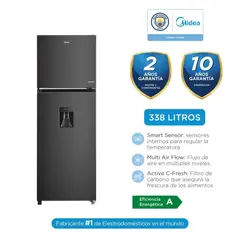 MIDEA - Refrigeradora No Frost Inverter 338 Litros Black MDRT489MTR28PEWD