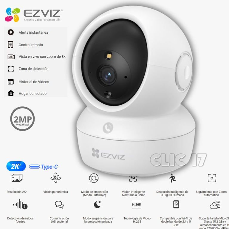 Cámara de Seguridad H6C Pro Inteligente IP para interiores 2MP WIFI