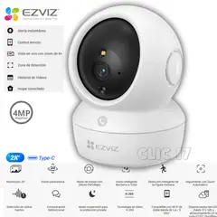 EZVIZ - Cámara de Seguridad H6C IP PTZ 4MP 360° con IA vision Nocturna