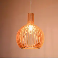 GENERICO - Lámpara Colgante de Mimbre Natural Led