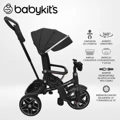 Baby Kits - Triciclo Explorer Giro 360 LX - 5en1 Negro