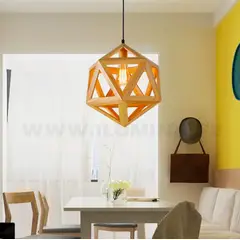 GENERICO - Lámpara Colgante de Madera Natural Led