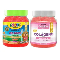 GENERICO - PACK 2 GOMITAS ZINC QUELADO NIÑOS + COLAGENO ADULTOS 130 UND