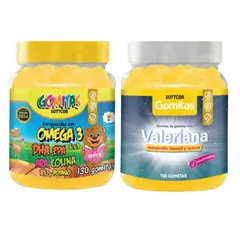GENERICO - PACK 2 GOMITAS OMEGA 3 NIÑOS + GOMITAS VALERIANA ADULTOS 260 UND