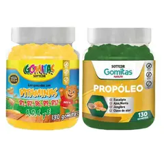 GENERICO - PACK 2 GOMITAS VITAMINAS PARA NIÑOS + PROPOLEO ADULTO 260 UND
