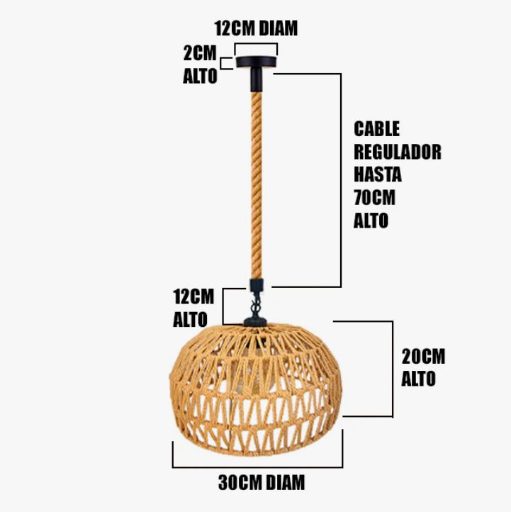 Lámpara Colgante de Soga Trenzada Led