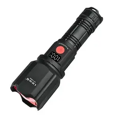 LIDIMI - Linterna LED Recargable 2000m con Zoom, Power Bank, Pantalla y 6 Modos