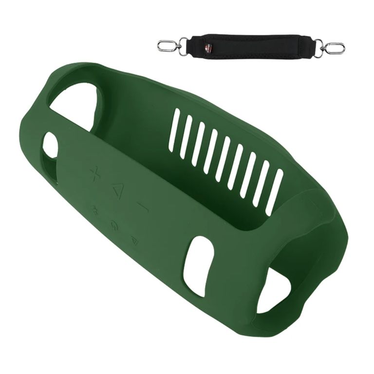 Funda Protector de silicona + correa de mano PARA JBL Xtreme 4 Verde