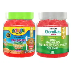 GENERICO - PACK 2 GOMITAS ZINC QUELADO NIÑOS + ZINC ADULTO 260 UND