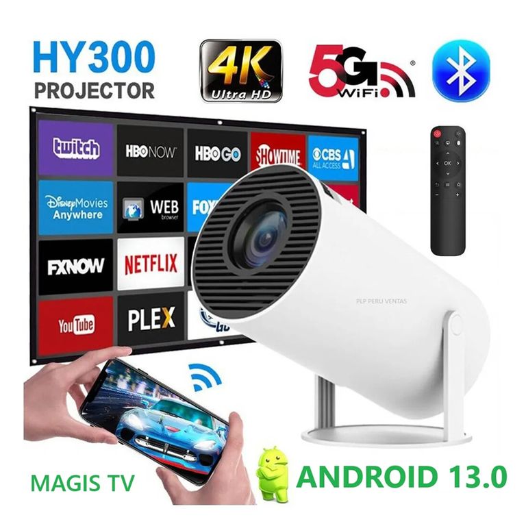 Proyector Inteligente HY300 PRO 4K Android WiFi Bluetooth