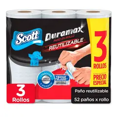 SCOTT - Paño Reutilizable Duramax 3 rollos de 58 Paños