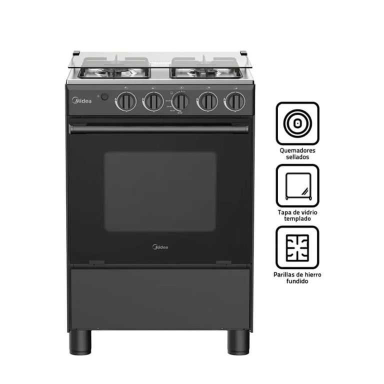 COCINA DE PIE A GAS 4 HORNILLAS NEGRO - MGS24FS2LFABBC-PE