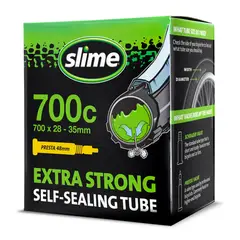 SLIME - Cámara Pre Tratada con - Válvula Presta 700 x 28 - 35 mm