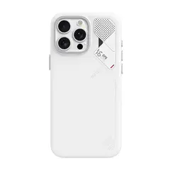 AULUMU - Case Cuero Vegano iPhone 16 Pro Control Camara Magsafe Blanco