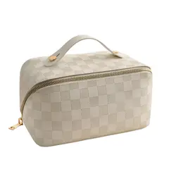 RYBIU IMPORT - Cosmetiquero Neceser Maquillaje de Cuadros Blanco