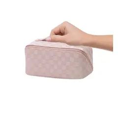 RYBIU IMPORT - Pack2 Cosmetiquero para Guardar Maquillaje de Cuadros Rosado