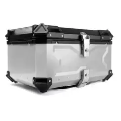GENERICO - CAJUELA DE ALUMINIO PARA MOTO 55L MODELO X PLATEADO