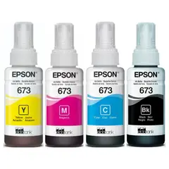 EPSON - Kit pack Botella Tinta T673 Negro Cian Magenta Amarillo