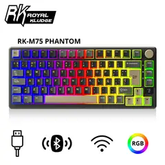 ROYAL KLUDGE - Teclado RK-M75 Inalambrico PHANTOM - K SILVER SWITCH