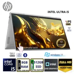 HP - Laptop 2 en 1 Envy X360 14-ES1013DX Intel Core i5-120U 8GB RAM 512GB SSD 14" FHD IPS Touch 9R8R2UA