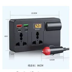 GENERICO - Inversor de coche con detección de voltaje QC 3,0 DC 12V/24V a AC 220V