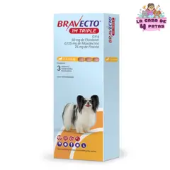 BRAVECTO - 1M TRIPLE para perros caja x3 pastillas 2.5 a 5kg
