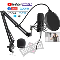 GENERICO - Kit Micrófono de Condensador Grabación Estudio Podcast
