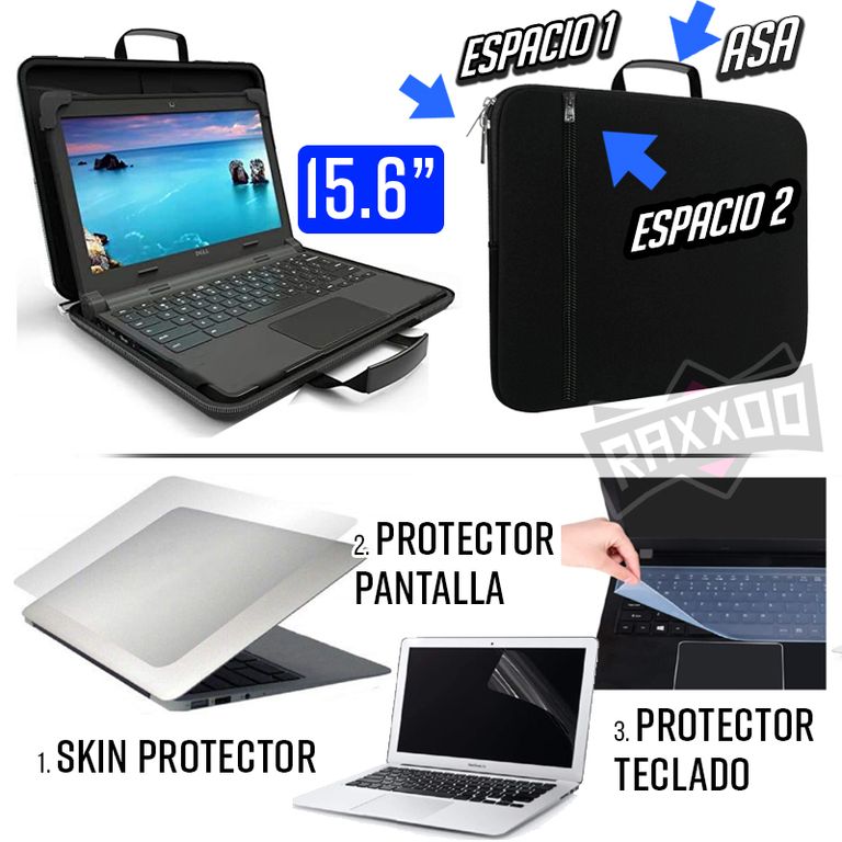 Kit para Laptop Maletin Funda + Skin protector para laptop 15 a 16