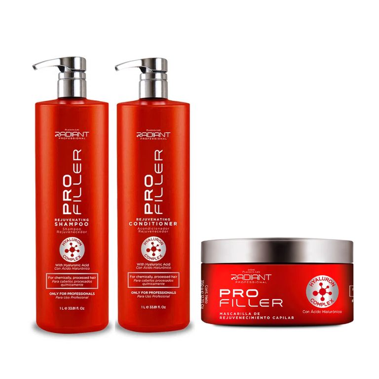 Radiant - Pack Pro Filler Shampoo 1L Acondicionador 1L Mascarilla