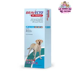 BRAVECTO - 1M TRIPLE para perros 20 a 40kg caja x3 pastillas