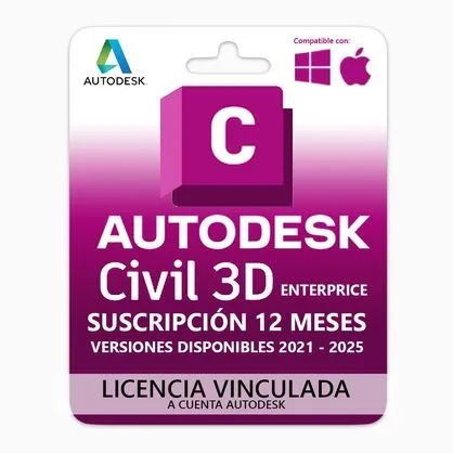 Autodesk Civil 3D 2025 edu Activación Digital 1 Año Windows y Mac