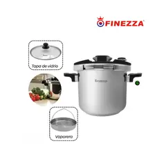 FINEZZA - Olla a Presión Acero Inoxidable 7 Litros FZ‑847AP‑IN